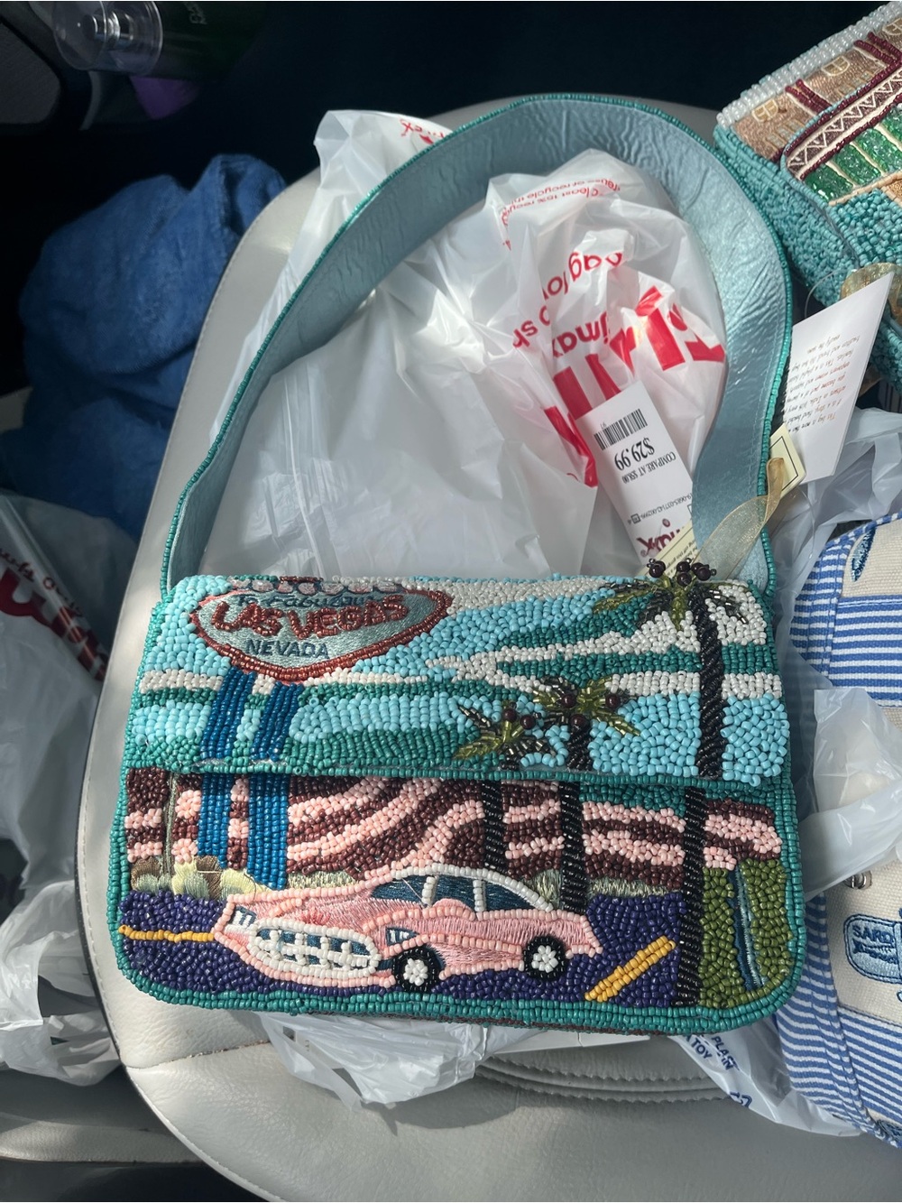 Beaded Las Vegas Nevada Turquoise Shoulder Bag